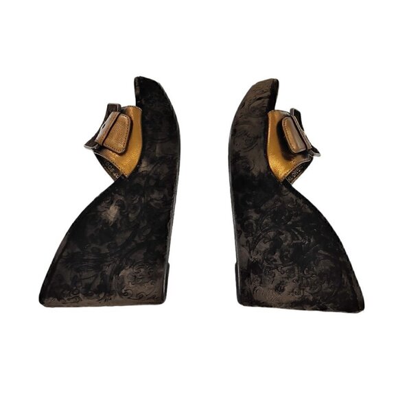 COUTURE DONALD J PLINER Bronze Leather and Velvet - Picture 10 of 12